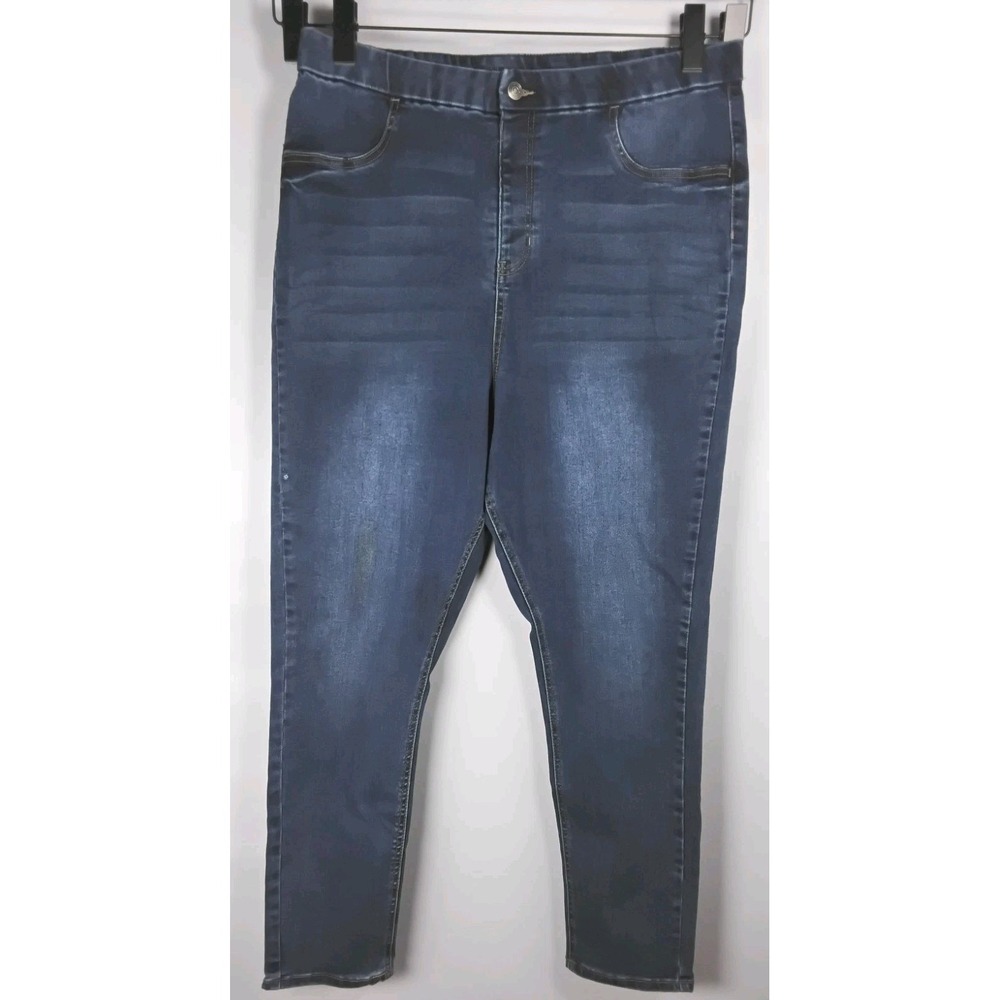 New Directions Super High Rise Jean Legging Womens 3XG (21) Dark Wash Denim